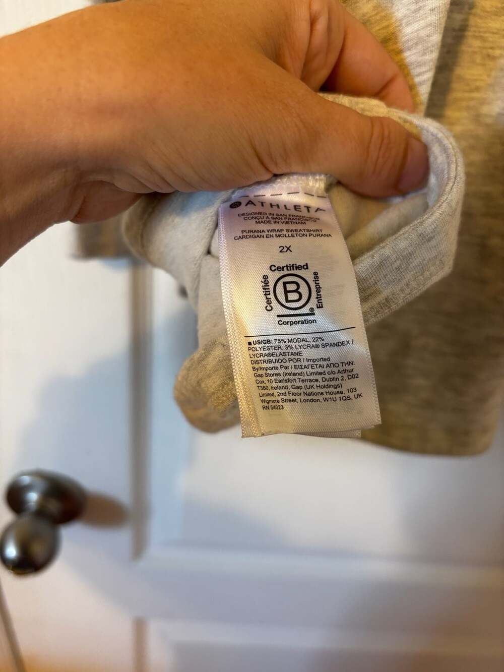 Athleta Purana Wrap Sweatshirt Light Grey Heather Size 2X - Picture 5 of 5